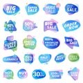 Set of stickers and labels for sale, product promotion, special offer, shopping Royalty Free Stock Photo