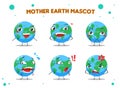 Mother earth mascot. Vector Illustration Royalty Free Stock Photo