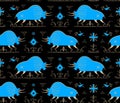 Isolated vector seamless pattern. Stylized Russian folklore. Royalty Free Stock Photo