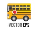 Isolated vector side of yellow school bus vehicle car icon Royalty Free Stock Photo