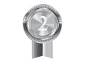 Isolated vector silver award medal ribbon badge