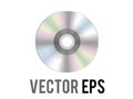 Vector silver optical disc icon, used to represent CD, DVD and related film, music content, albums