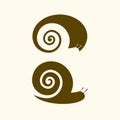 Isolated vector snail logo. Animal sign. Simple flat clam illust