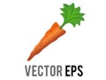 Isolated vector whole bright orange carrot icon