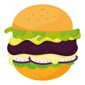 Isolated vegan burger sketch icon Vector