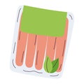 Isolated vegan meat on a plastic bag Vector