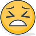 Isolated very tired emoticon. Isolated emoticon. Royalty Free Stock Photo