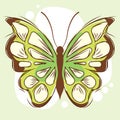 Isolated vibrant colored sketch of a detailed butterfly Vector