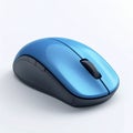 Isolated View of Blue and Black Wireless Computer Mouse on White Background Royalty Free Stock Photo