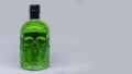 Isolated view of a bottle of absinth. Absinthe is a anise flavoured spirit Royalty Free Stock Photo