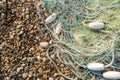 Isolated view of industrial fishing nets. Royalty Free Stock Photo