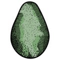 Isolated vintage avocado