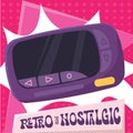 Isolated vintage beeper Nostalgic retro background Vector Royalty Free Stock Photo