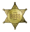 Isolated Vintage Boss Badge Royalty Free Stock Photo