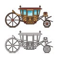 Isolated vintage chariot or carriage for wedding