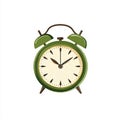 Isolated vintage modern alarm clock in white. Modern illustration. Royalty Free Stock Photo