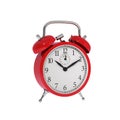 Isolated vintage red classic alarm clock