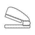 Isolated vintage sketch of a stapler school supply icon