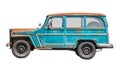 Isolated Vintage Station Wagon Royalty Free Stock Photo