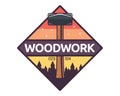 Isolated Vintage Woodwork Carpentry Logo Badge Emblem Illustration