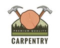 Isolated Vintage Woodwork Carpentry Logo Badge Emblem Illustration