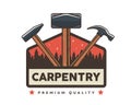 Isolated Vintage Woodwork Carpentry Logo Badge Emblem Illustration