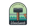 Isolated Vintage Woodwork Carpentry Logo Badge Emblem Illustration