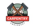 Isolated Vintage Woodwork Carpentry Logo Badge Emblem Illustration