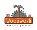 Isolated Vintage Woodwork Carpentry Logo Badge Emblem Illustration