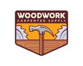 Isolated Vintage Woodwork Carpentry Logo Badge Emblem Illustration