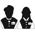 Waiter and waitress head icon Royalty Free Stock Photo