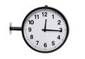 Isolated wall clock showing a quarter past twelve. Royalty Free Stock Photo