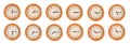 Wall clocks set #3/4 Royalty Free Stock Photo
