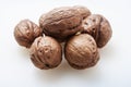 Isolated walnuts on a white background