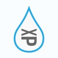Isolated Water Drop With A Tongue Sticking Text Face Emoticon