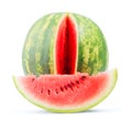 Isolated water melon whole and slice