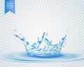isolated water splash effect on transparent background