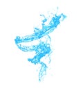 Isolated water splash on a white background. 3d illustration, 3d rendering Royalty Free Stock Photo