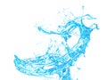 Isolated water splash on a white background. 3d illustration, 3d rendering Royalty Free Stock Photo