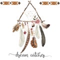 Isolated watercolor decoration bohemian dreamcatcher