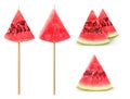 Isolated watermelon pieces Royalty Free Stock Photo