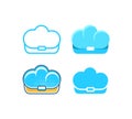 Isolated web data cloud icon in shape of bag storage