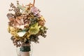 Isolated wedding bouquet with multiple flowers over plainbackground