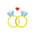 Isolated wedding rings icon Vector