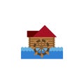 Isolated Wheel Flat Icon. Watermill Vector Element Can Be Used For Watermill, Wheel, Waterwheel Design Concept.