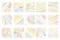 Isolated on white abstract colorful waves flowing squares background art design template set vector illustration Royalty Free Stock Photo