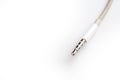 Isolated white aux cable on white background Royalty Free Stock Photo