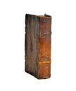 Isolated White Background, Antique Book Side View Royalty Free Stock Photo