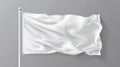 Isolated on white background, white flag template. Waving horizontal flag isolated on white background. Modern flag Royalty Free Stock Photo