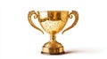 Isolated on a white background is a gold winner's trophy cup Royalty Free Stock Photo